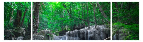 Obraz - Vodopád Erawan, Kanchanaburi, Thajsko (170x50 cm)