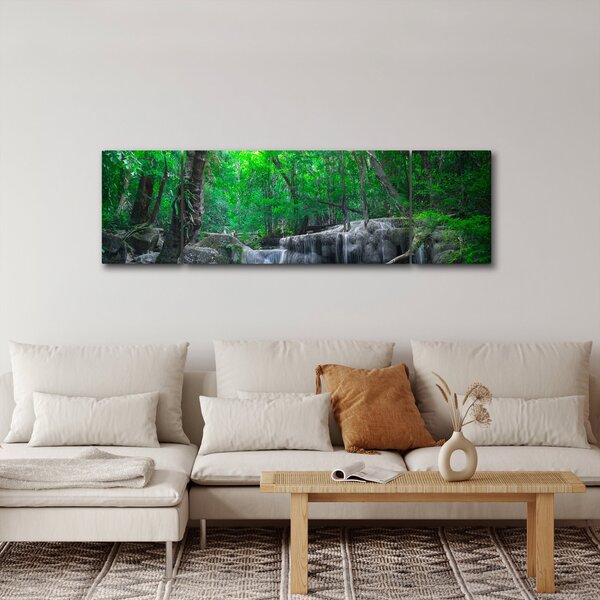 Obraz - Vodopád Erawan, Kanchanaburi, Thajsko (170x50 cm)
