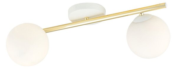 Stropní svítidlo SPLENDI 2 – bílé, opálové sklo, 2× E14, šířka 55 cm