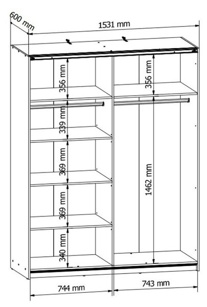 TETRIX šatní skříň SZF/153, kašmír