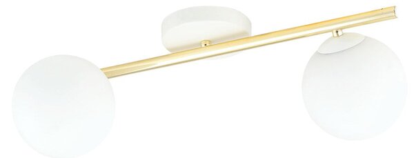 Stropní svítidlo SPLENDI 2 – bílé, opálové sklo, 2× E14, šířka 55 cm