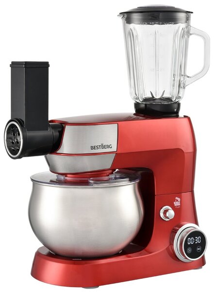 Multifunkční kuchyňský robot BestBerg BBR-1900R / 1900 W / 5 l / 12 rychlostí / červená