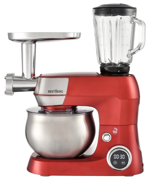 Multifunkční kuchyňský robot BestBerg BBR-1900R / 1900 W / 5 l / 12 rychlostí / červená