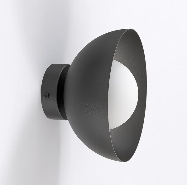 Nástěnné svítidlo BIBI K1 – černé, bílé sklo, 1× G9, šířka 18 cm