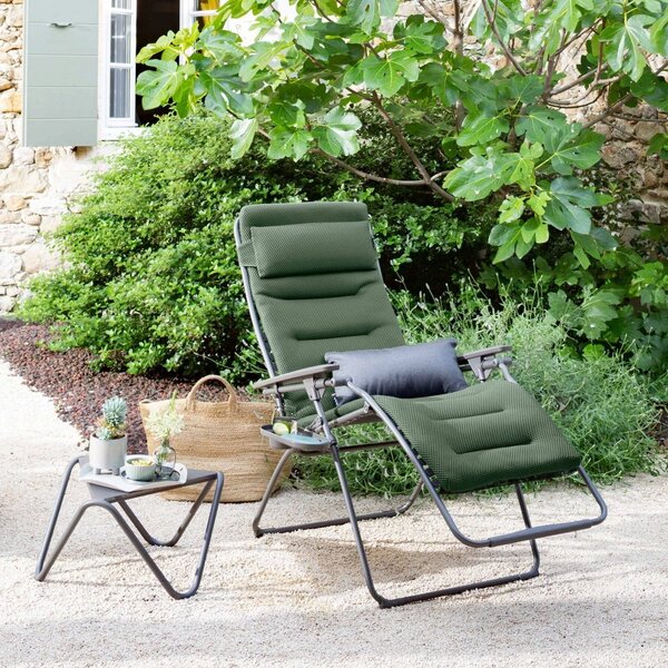 Zvýhodněná sada: 2× Relaxační křeslo Lafuma FUTURA XL BeComfort zelená Olive + 2× držák nápojů ZDARMA