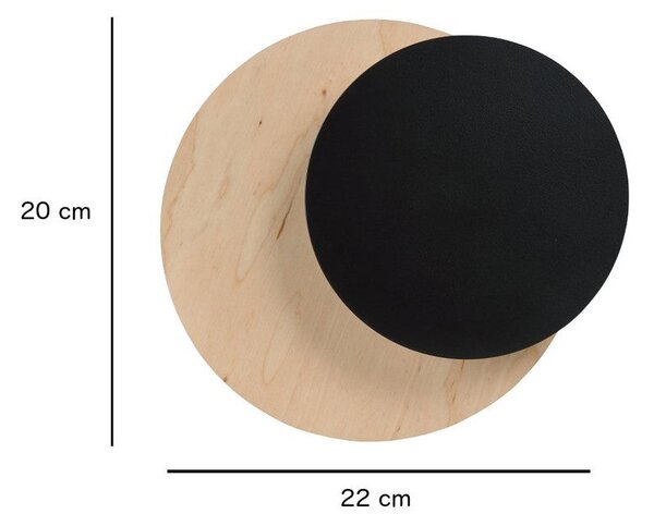 Nástěnné svítidlo CIRCLE 1B – černé, 1× G9, šířka 22 cm