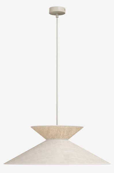 Závěsné svítidlo SOFTA 1 – béžové, hnědé textilní stínidlo, 1× E27, šířka 50 cm