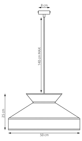 Závěsné svítidlo SIESTA 1 – černé / zlaté, 1× E27, šířka 50 cm