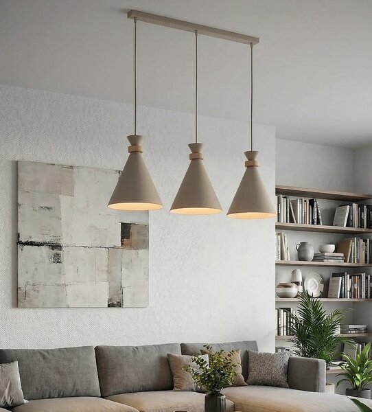Závěsné svítidlo ZERO 3 – moka, 3× E27, šířka 78 cm