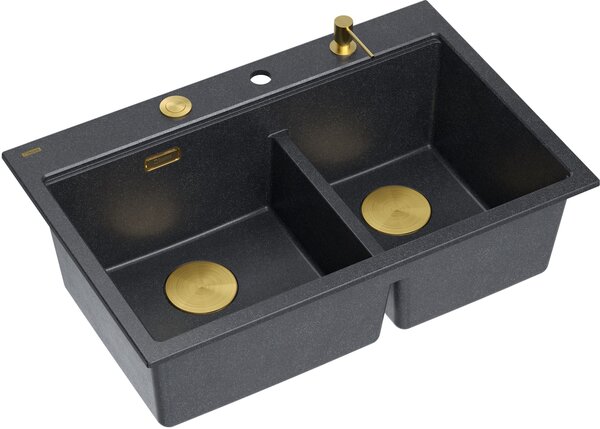 Quadron Marc 120 dřez graniteq 76x50 cm černá HQC7650U8_PVDG1