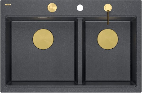 Quadron Marc 120 dřez graniteq 76x50 cm černá HQC7650U8_PVDG1