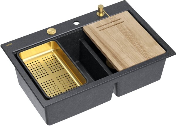 Quadron Marc 120 dřez graniteq 76x50 cm černá HQC7650U8_PVDG1