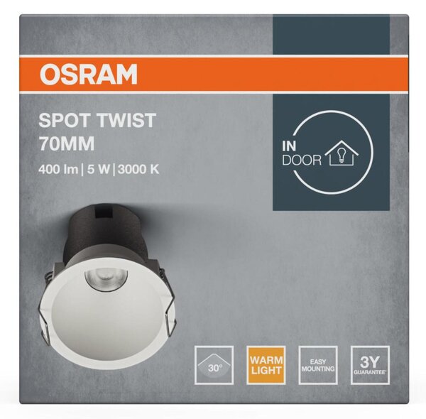 LEDVANCE vestavné LED svítidlo Spot Twist 70 mm 5 W 3000 K 400 lm 220-240 V bílá