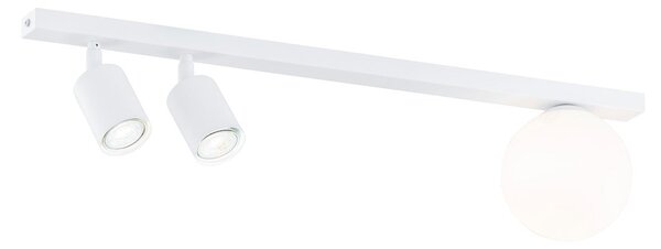 Stropní svítidlo BASTER 3 – celobílé, sklo, 3× GU10/E14, šířka 60 cm
