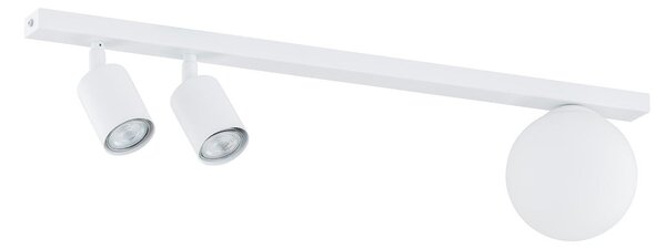 Stropní svítidlo BASTER 3 – celobílé, sklo, 3× GU10/E14, šířka 60 cm