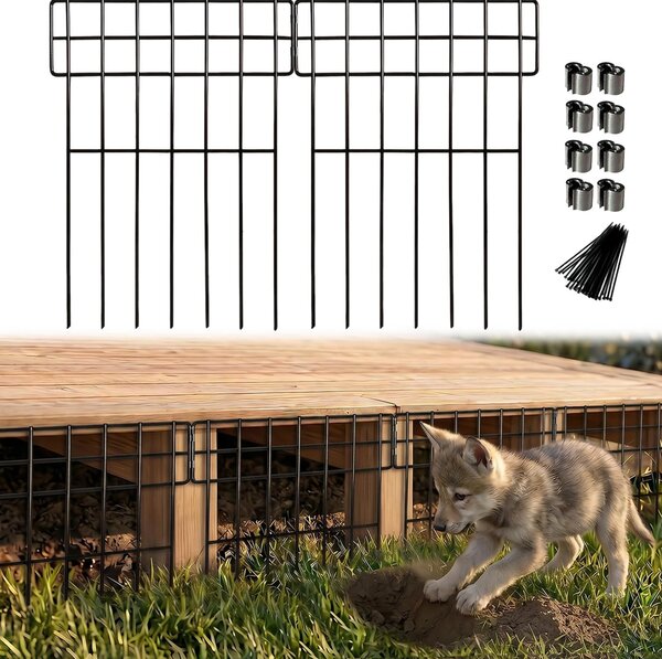 Zahradní zábrana proti zvířatům - 25 panelů - 8,25 m - Černá - Plot bez kopání
