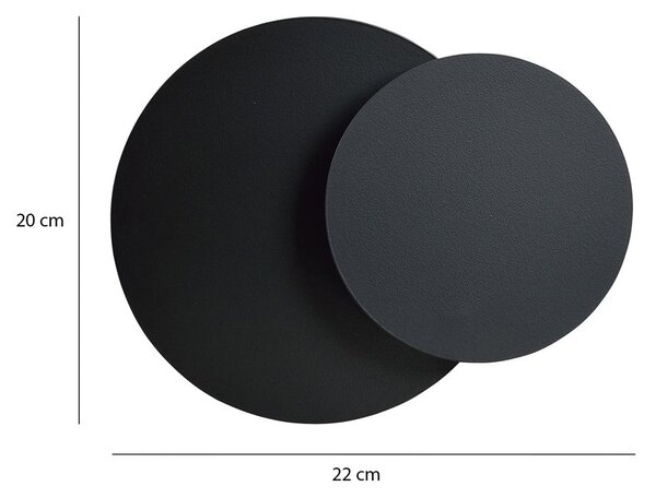 Nástěnné svítidlo CIRCLE 1C – černé, 1× G9, šířka 22 cm