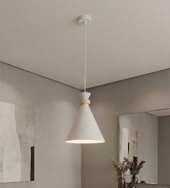 Závěsné svítidlo ZERO 1 – bílé, 1× E27, šířka 23 cm