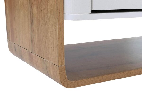 Highboard HWC-P43, vysoká skříň, příborník, komoda, 5 zásuvek, MDF, 155 x 80 x 41 cm vzhled dubu Wotan, bílá