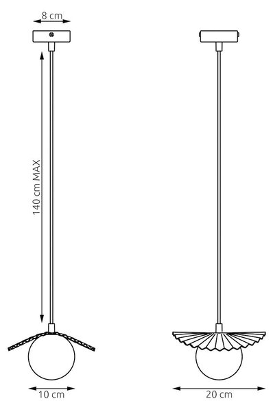 Závěsné svítidlo FLORA 1 – vínové, opálové sklo, 1× G9, šířka 20 cm