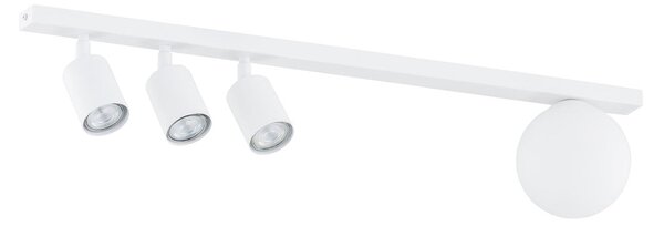 Stropní svítidlo BASTER 4 – celobílé, sklo, 4× GU10/E14, šířka 70 cm