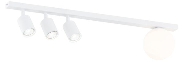 Stropní svítidlo BASTER 4 – celobílé, sklo, 4× GU10/E14, šířka 70 cm