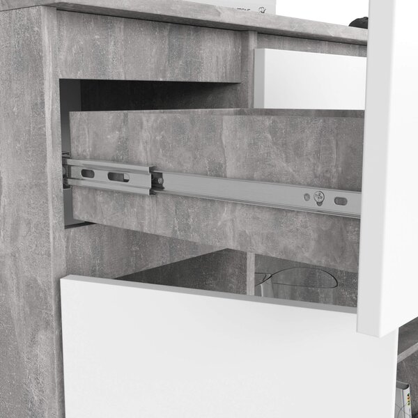 Ak furniture Komoda Baros 100 cm beton/bílá