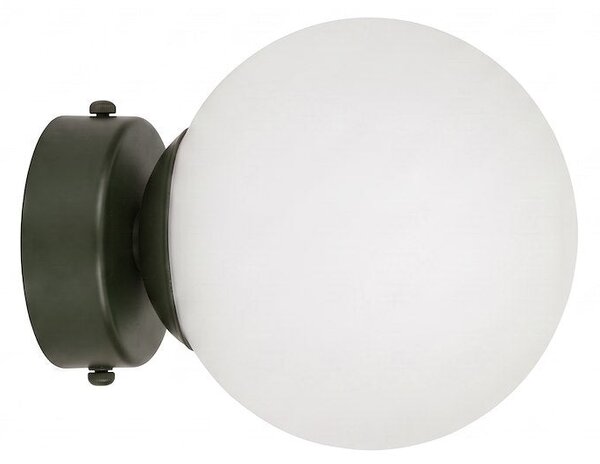 Nástěnné svítidlo MAGNUS K1 – olivově zelené, bílé sklo, 1× E14, šířka 31 cm