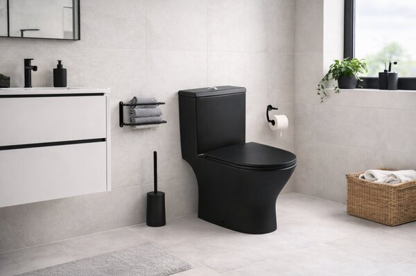 Černé kombi WC BLACK LINE s nádržkou a sedátkem