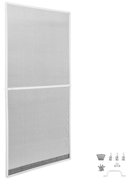 Tectake Síť proti hmyzu s hliníkovým rámem pro dveře, rozměry 210 x 95 cm - bílá