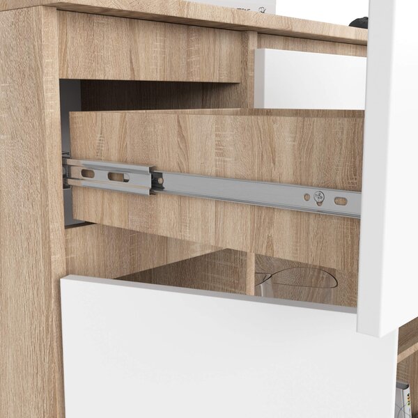 Ak furniture Komoda Baros 100 cm dub sonoma/bílá