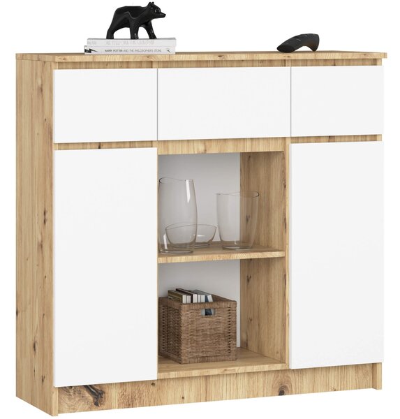Ak furniture Komoda Baros 100 cm dub artisan/bílá