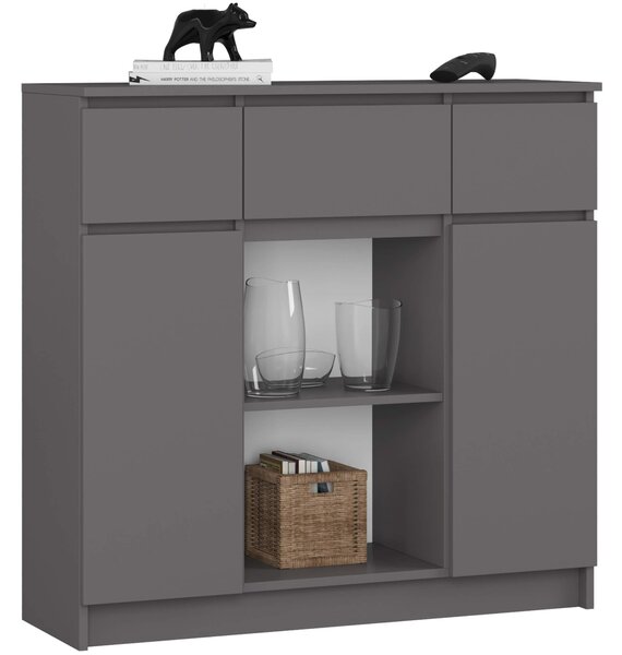 Ak furniture Komoda Baros 100 cm grafitová