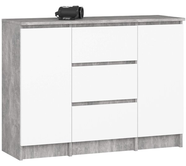 Ak furniture Komoda Girgo 100 cm beton/bílá
