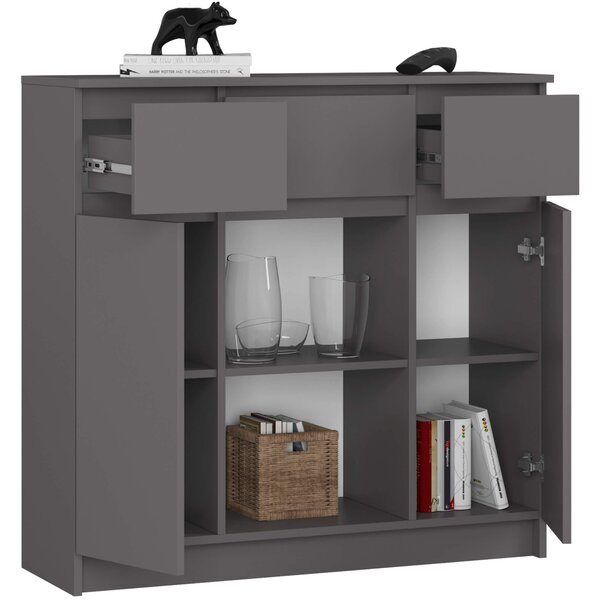 Ak furniture Komoda Baros 100 cm grafitová