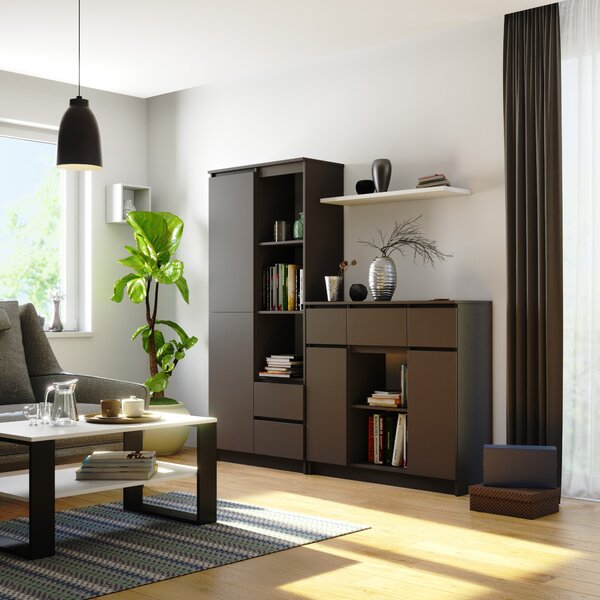 Ak furniture Komoda Baros 100 cm grafitová