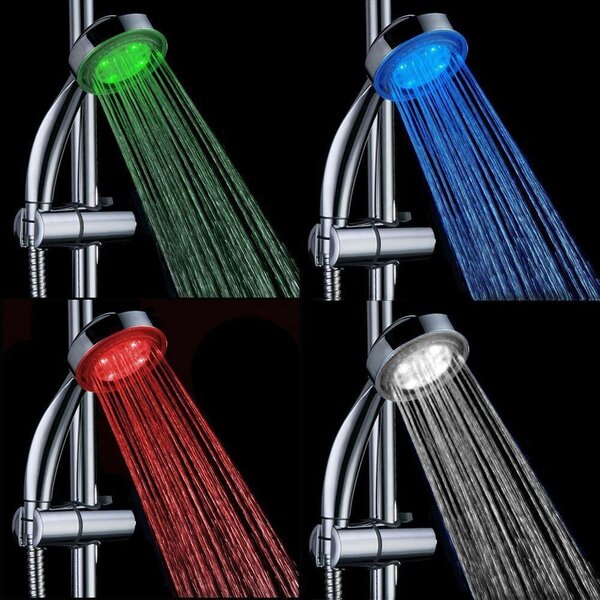 4Leaders Barevná svítící LED sprchová hlavice dle teploty vody 21 cm
