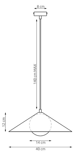 Závěsné svítidlo MONO 1M – moka, opálové sklo, 1× E14, šířka 40 cm