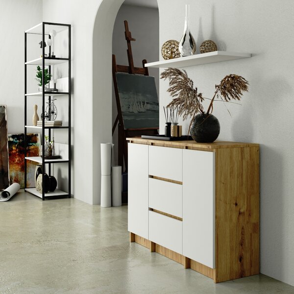 Ak furniture Komoda Girgo 100 cm dub artisan/bílá