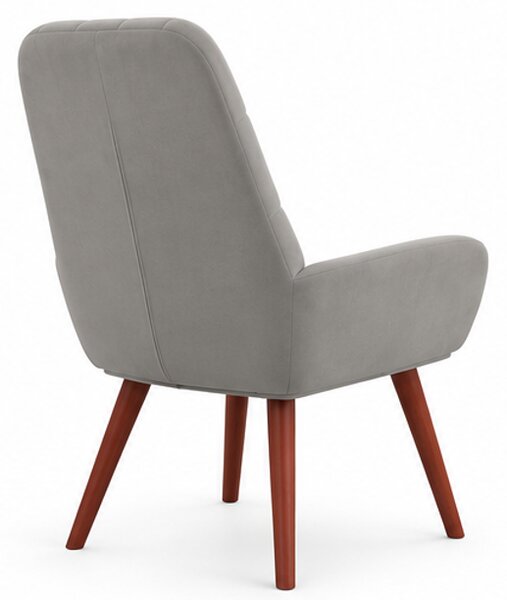 Relaxační křeslo, odpočinkové, dřevo/kov/textil, 96x69x78 cm, nohy tmavé/světle šedá, Dekorino KR20260045