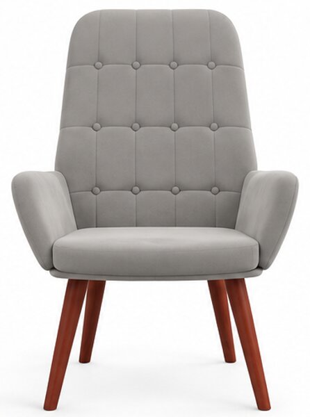 Relaxační křeslo, odpočinkové, dřevo/kov/textil, 96x69x78 cm, nohy tmavé/světle šedá, Dekorino KR20260045