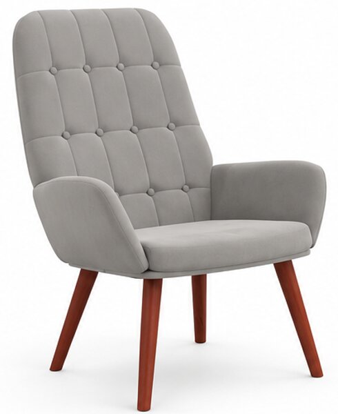 Relaxační křeslo, odpočinkové, dřevo/kov/textil, 96x69x78 cm, nohy tmavé/světle šedá, Dekorino KR20260045