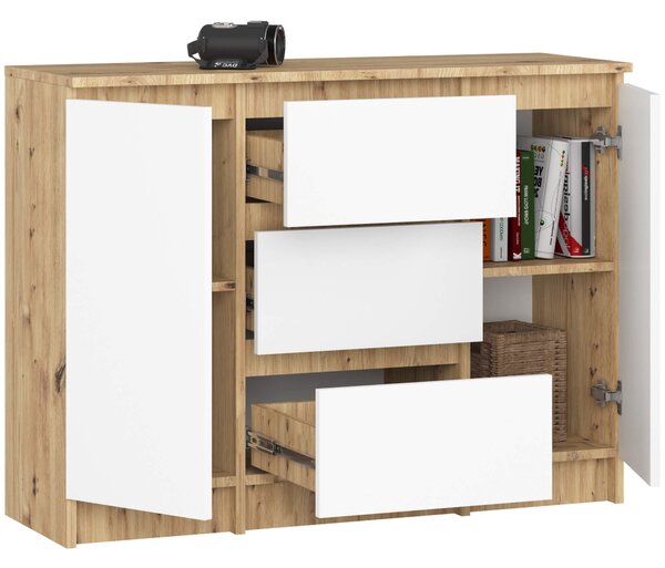 Ak furniture Komoda Girgo 100 cm dub artisan/bílá