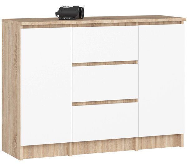 Ak furniture Komoda Girgo 101 cm dub sonoma/bílá