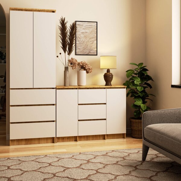 Ak furniture Komoda Girgo 100 cm dub artisan/bílá