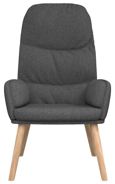 Relaxační křeslo se stoličkou tmavě šedé textil 3097343