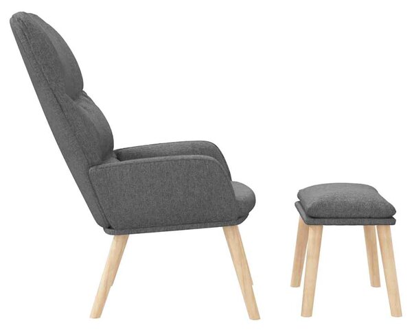 Relaxační křeslo se stoličkou světle šedé textil 3097342