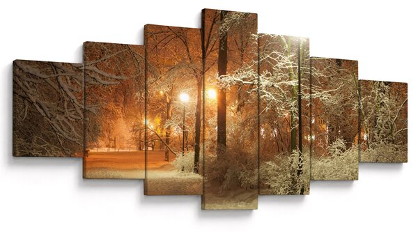 Obraz - Zasněžený park (210x100 cm)