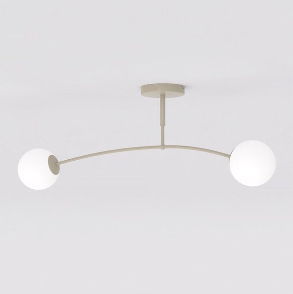 Stropní svítidlo PREGOS 2 – moka, opálové sklo, 2× E14, šířka 90 cm