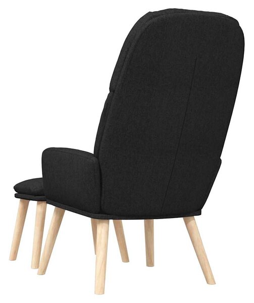 Relaxační křeslo se stoličkou černé textil 3097348
